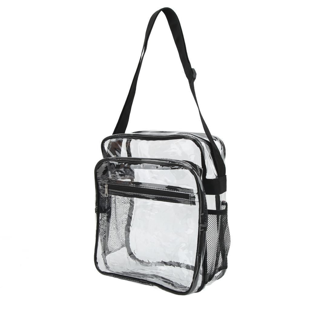 Clear Messenger Bag PVC Waterproof Visible Zipper Design Crossbody Tote Shoulder Bag for Travel