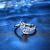 Adjustable Double Heart Ring Necklace Aluminum Alloy/Silver/Zirconium Silver Color Minimalist Fashion Jewelry Couple Gift