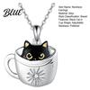 Animal Theme Jewelry Women Necklace Hook Earrings Black Cat In