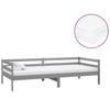 vidaXL Tagesbett mit Matratze 90x200 cm Grau Kiefer Massivholz