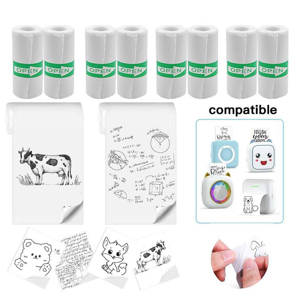 5/10/20 Rolls Mini Self-Adhesive Printer Sticker Paper for Photo Checklist Notes Refill Pocket Photo Printing Label 57*25MM 4