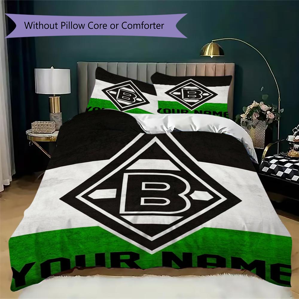 Biancheria da letto personalizzata Borussia Mönchengladbach, Set piumone Copripiumino Federa Regalo di compleanno per la casa(1 * copripiumino + 2 * federa, senza nucleo)_xia