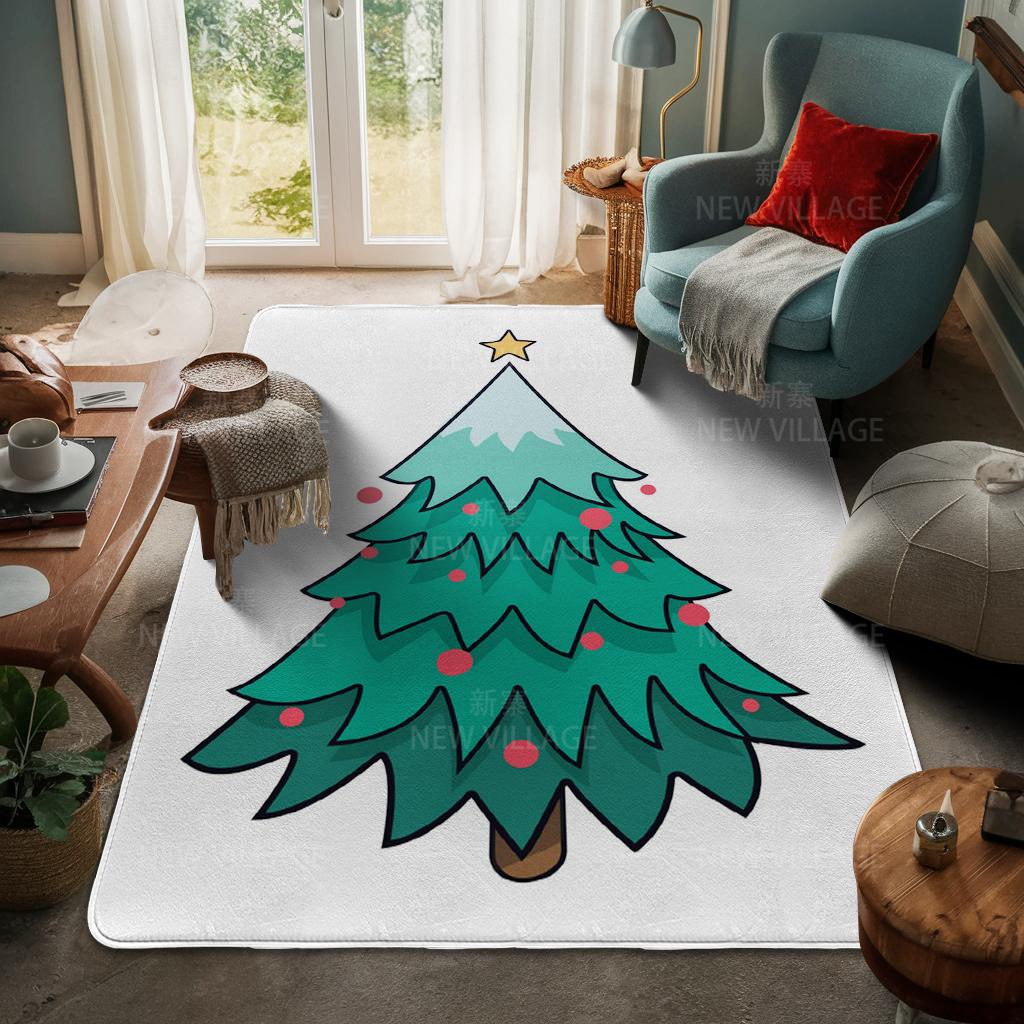 House Entrance Carpet Home Door Mat Living Room Bath Foot Bathroom Non-slip Water Absorption Rugs Bath Merry Christmas Winter