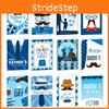 Father Day Theme Tie Hat Pattern Creativity Postcard Sticker Envelope Set