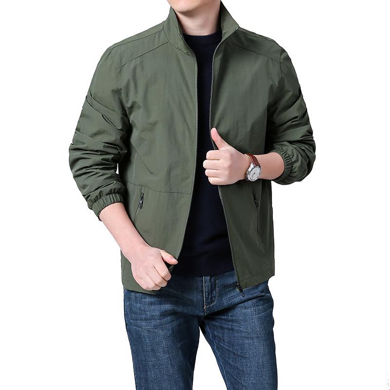 Herren Frühlings-/Herbst Baseballjacke mit Stehkragen - Lässig, Locker geschnitten, Trendiger Sportswear Mantel.