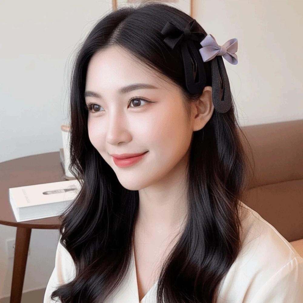 Polyester Karo Schleife Haarspange Hochwertige Koreanische Haarspangen Haarspange für Pony Schleifenkopf Haarspange Party