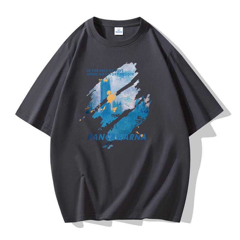 2025 Fashion Men Short Sleeves T-shirt 100% Cotton Casual Tee Large Size