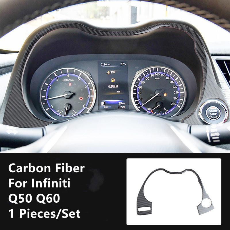 Carbon Fiber Car Interior Modification Cover Trim Strips Decorative Stickers For Infiniti Q50 Q60 Car Styling Inner