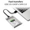 2,5-Zoll HDD SSD Gehäuse Transparent Tragbar Externes Festplattengehäuse mit USB 2.0 und 3.0 Unterstützung