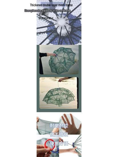 Multi-Purpose Fishing Net: Shrimp, Crab, Fish, Eel, and Loach Trap with Umbrella Design
