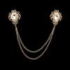 Fashion Gentleman Tassel Brooch For Men Suit Shirt Collar Crystal Cross Chain Lapel Pin Rhinestone Retro Wedding Accessories