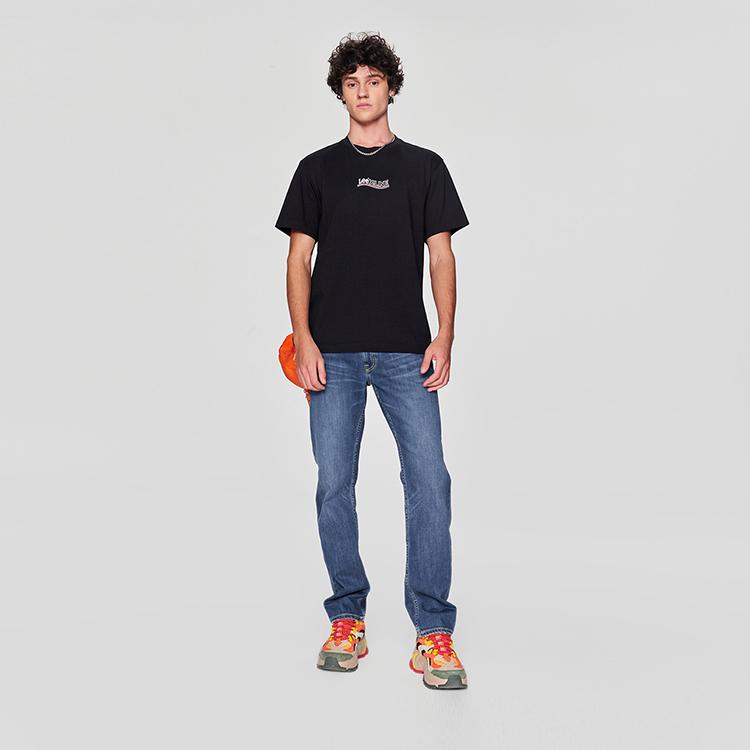 Lee T-Shirts Men's Black Crew Neck Moderate LMT0081104LE00FK11000