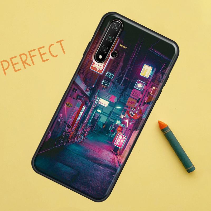Japanese Night City Aesthetic For Huawei Nova 10 9 SE 11 Pro 12i 11i 8i Y60 Y70 Y90 Y61 Y91 Y72 Y73 P20 P40 P30 Lite Case