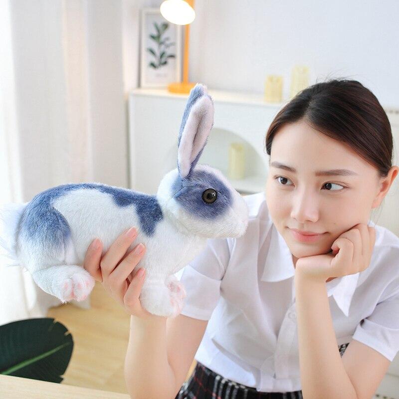 Realistic Adorable Plush Rabbits Lifelike Animal Bunny Simulation Rabbit Toy Photo Props Model Birthday Gift for Kids Baby