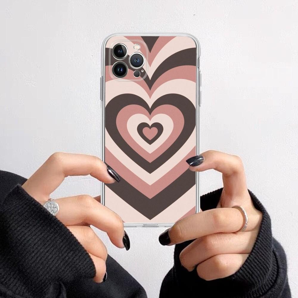 Heart Circle Phone Case for iPhone 16 15 8 7 6 6S Plus X SE XR XS 14 11 12 13 Mini Pro Max Mobile Case