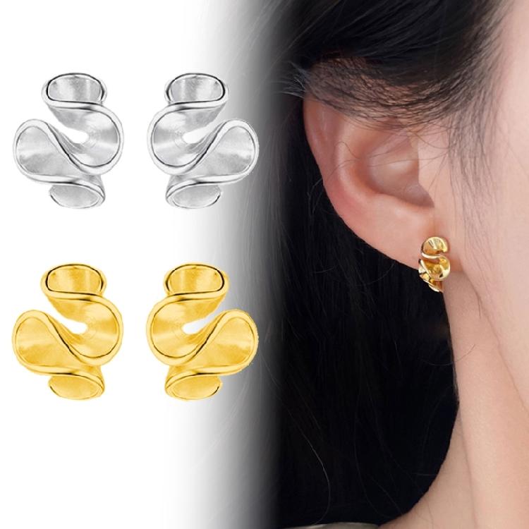 Flower Shape Copper Studs Earrings Smooth Surfaces Unique Accessory Casual Formal Earrings Suitable for Fashion Women
