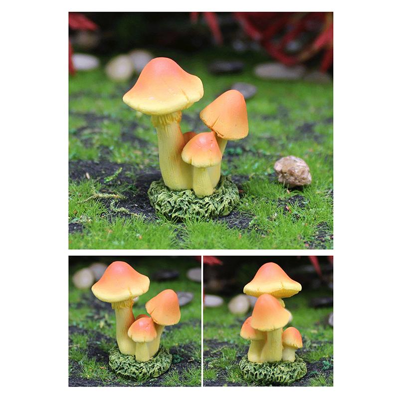 1/3Pcs/Set Simulated Mushroom Ornaments Garden Resin Flower Pots Decorated Moss Microlandscape Home Decoration Accessories