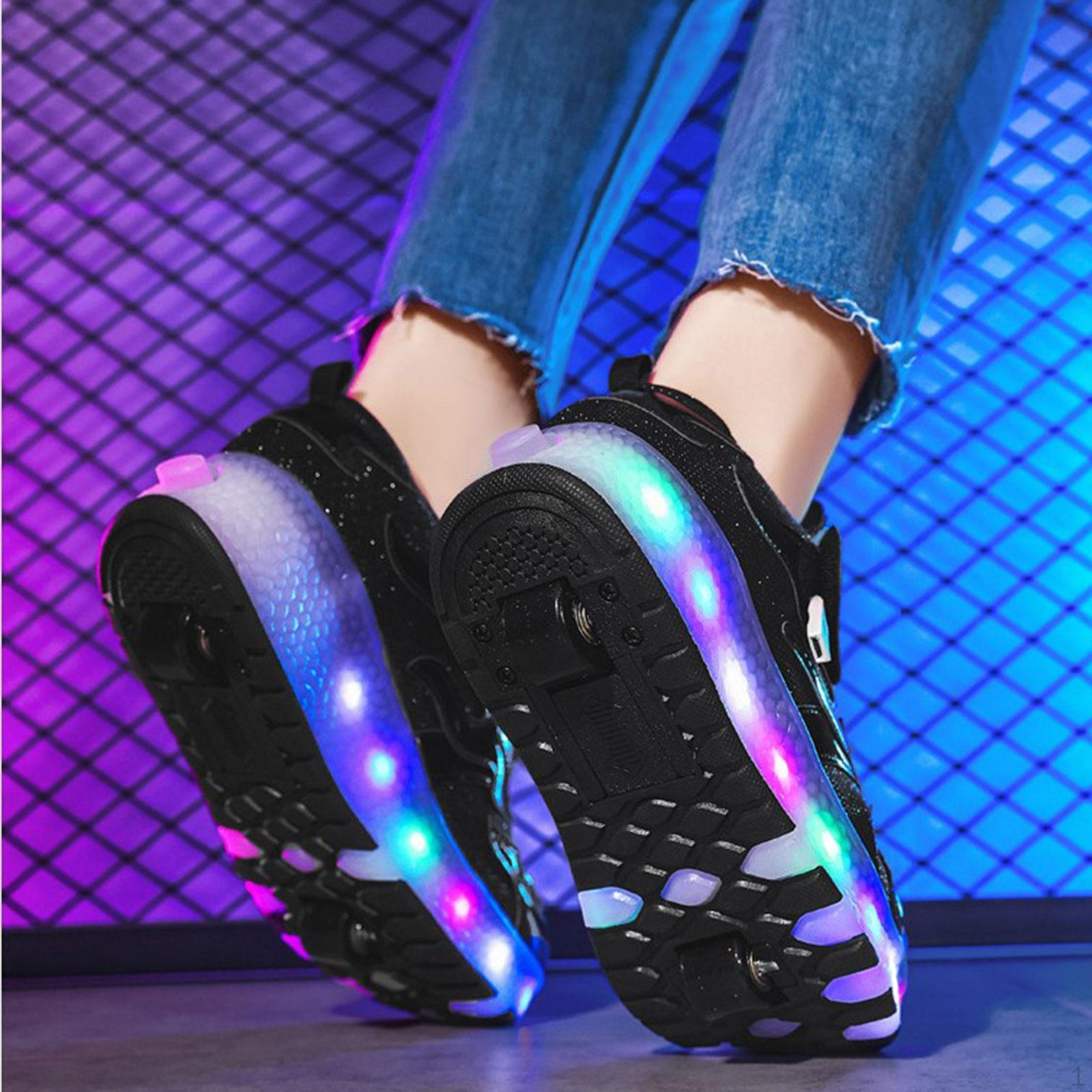 

Детские светодиодные роликовые коньки, перезаряжаемые коньки, кроссовки для мальчиков и девочек, подарок на день рождения 23cm