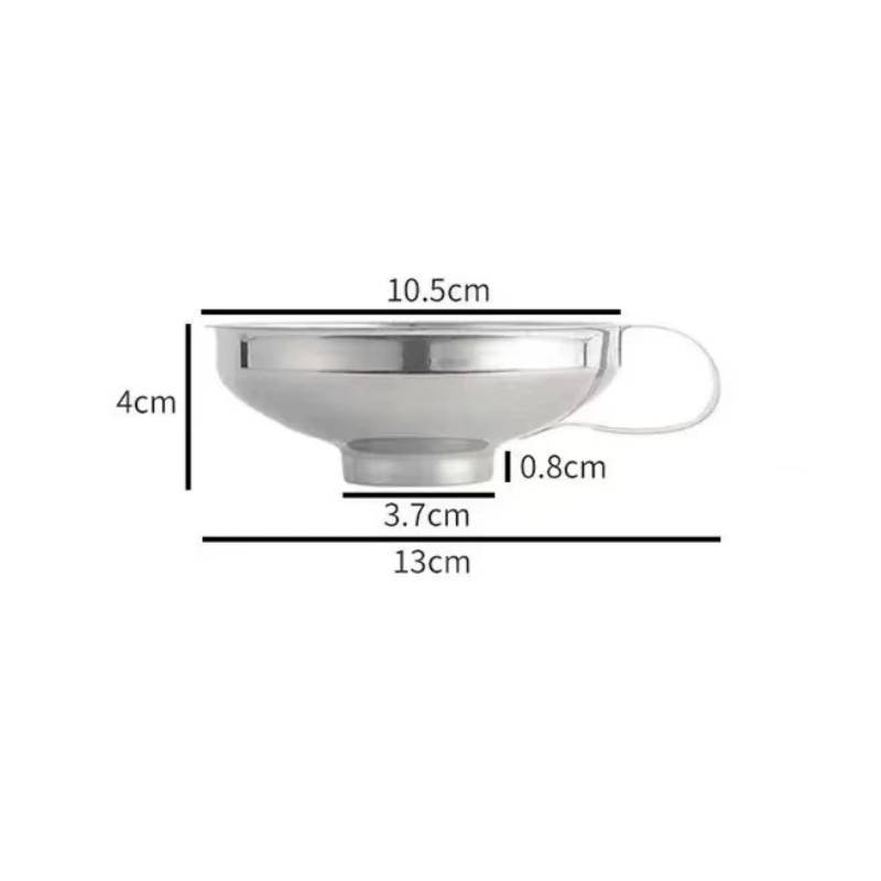 Stainless Steel Wide Mouth Oil Funnel Set With Filter For Kitchen Cooking And Salad Dressing