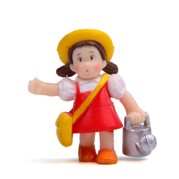My Totoro Neighbor Anime Character Raincoat Holding Kettle Girl Model Ornament
