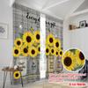 2pcs 2D Flat Printing Window Curtains Sunflowers Mason Jars Butterflies Polyester Without Electricity All Season Party & Holiday