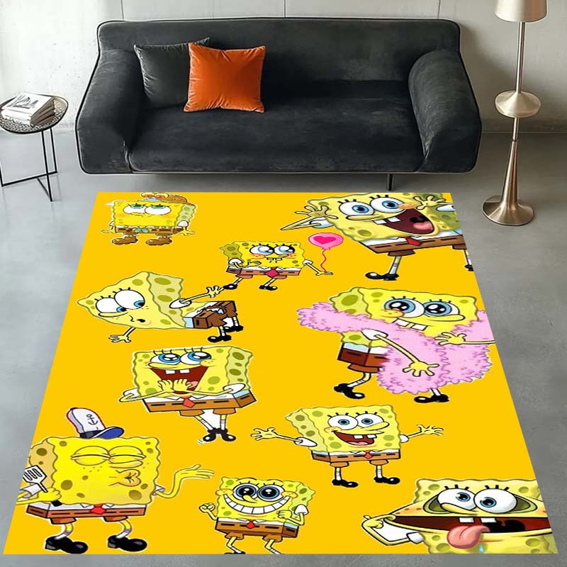 3D S-SpongeBob Patrick Star Cartoon Carpet Rug for Playroom Bedroom Living Room Sofa Home Decor,kids Area Rug Non-slip Floor Mat