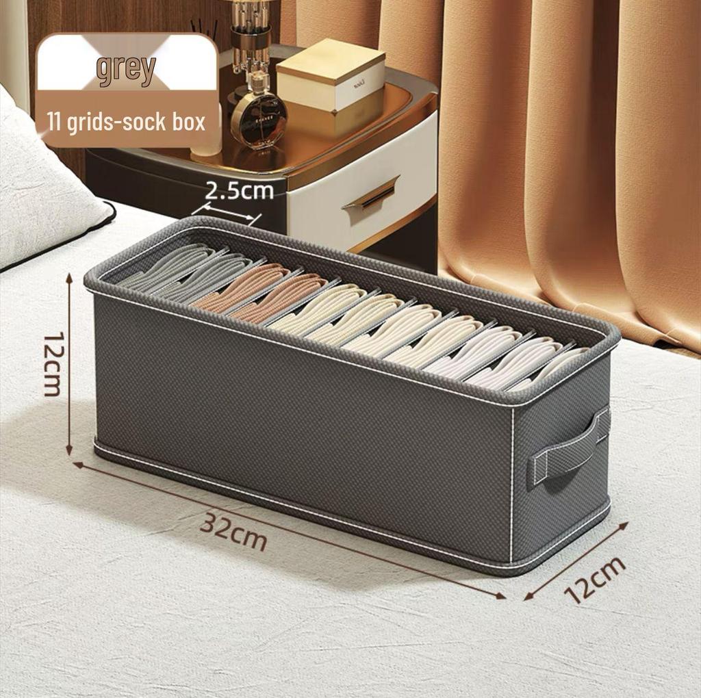 Dorm Underwear & Socks Organizer: Three-in-One Drawer Storage Box for Bras and Underpants