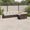 VidaXL Garden Lounge Set with Cushions 9 Pcs, Sofas with Backrest, Furniture Set, Patio Terrace Furniture, Brown 3221842