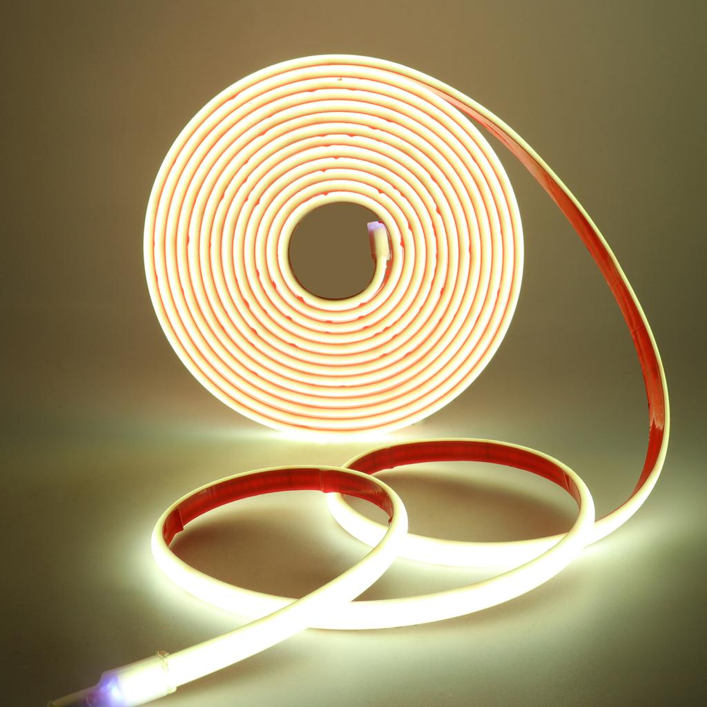 IP68 Solar Powered COB LED Neon Strip Light 24V 320LEDs/m High Density Flexible Ribbon Remote Control 1-10m Outdoor Garden Lamp