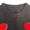 Prada Sweater Heart Wool Knit Black Wool Women Used