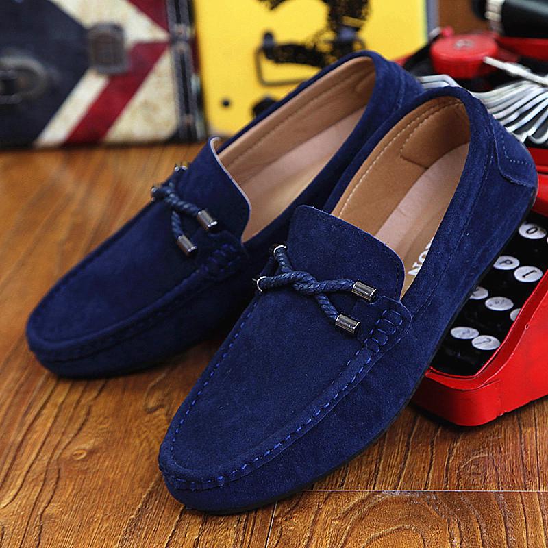 Fashion Men Loafers Business Shoes Suede Leather Soft Sole Male Casual Shoes Retro Flat Dress Shoes Moccasins Designer Slip on Men Shoe
