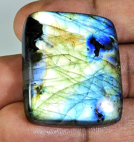 

81Cts. Natural Labradorite Multi Flash Octagon Cabochon Loose Gemstone PP-386