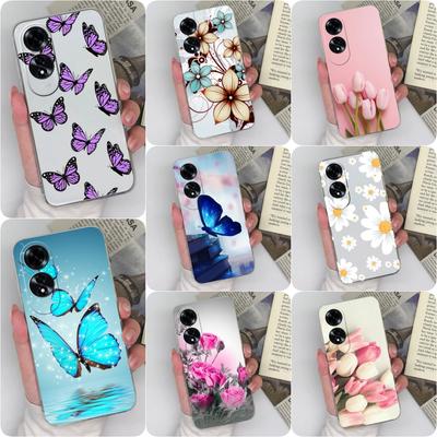 Phone Cover Cases For OPPO Realme C61 C63 Reno12 5G A60 A59 Bumper Pretty Butterfly Flower Pattern Clear Soft TPU Silicone Shockproof Housing For OPPO