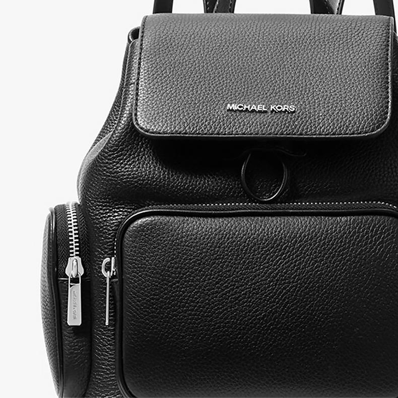 Michael Kors Merritt Zugband Klappe Leder Rucksack Klein Damen Rucksäcke Schwarz 35S6S0WB5L-001