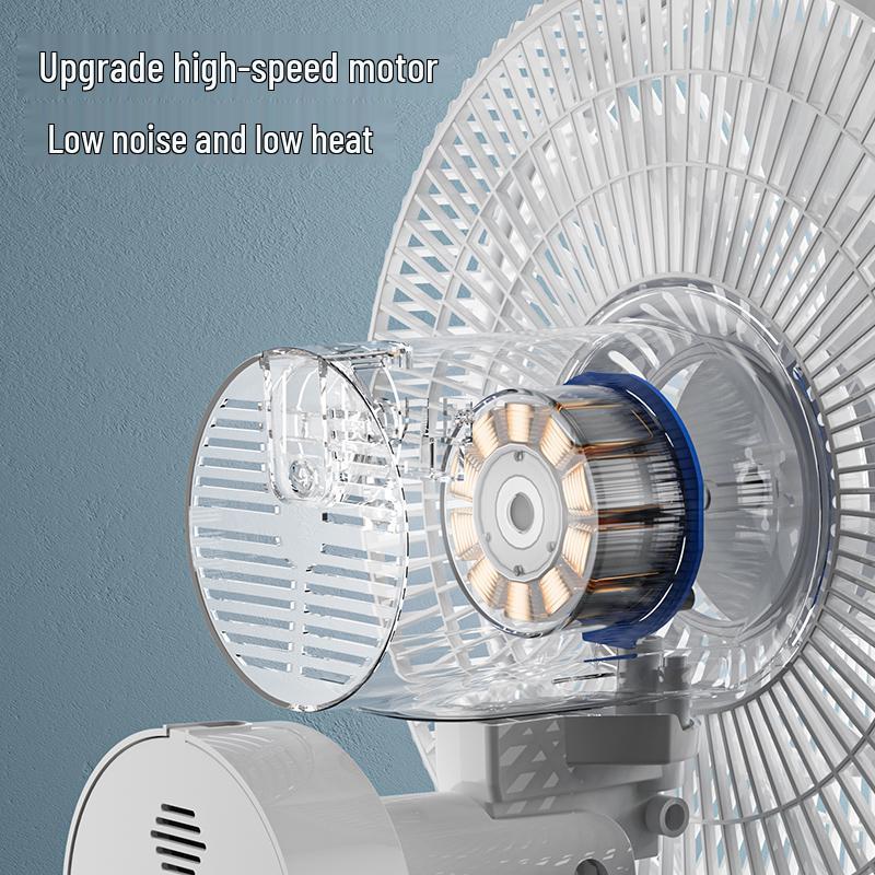 Dual-Head USB Rechargeable Desktop & Floor Fan with 360° Rotation for Camping & Outdoor Use