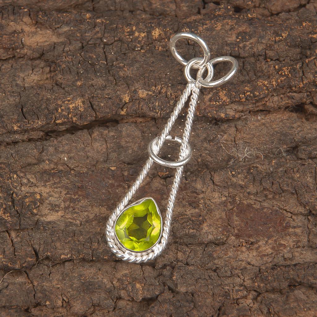 Peridot Pendant Gemstone Jewelry, 925 Solid Sterling Silver Pendant, Handmade Jewelry Dainty Pendant, Gift For Her