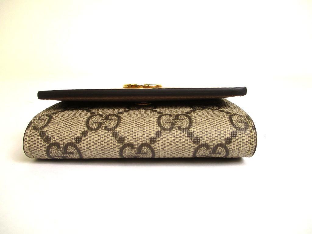 Authentic GUCCI Double G GG Dusty Pink Leather Gold H/W 6 Pics Key Chain #a760  Refurbished