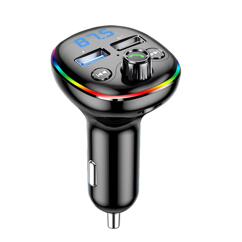 Transmetteur FM sans fil PD 18 W, kit mains libres Bluetooth 5.0 pour voiture, double port USB, chargeur rapide, modulateur radio, lecteur MP3, prise en charge de la carte TF