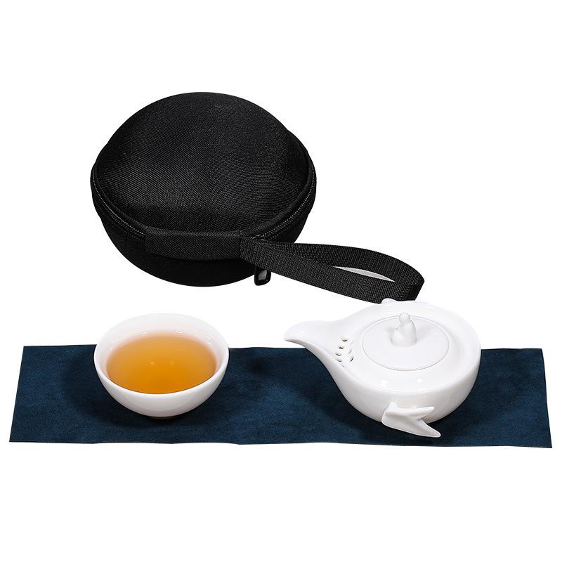 Speckstein Jade Kung Fu Keramik Teekanne mit Deckel Outdoor Reise Teeset Tragbare Express Tasse Anpassung