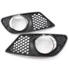 1 Pair Car Front Bumper Fog Light Grille Fog Lamp Grill Cover with Chrome Frame for Benz C-Class W204 2008-2010