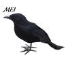 Creepy Haunted House Props Realistic Black Crow Halloween Decor, Lifelike Feathered Raven Figurine Prop Models for House, Artificial Bird Ornament