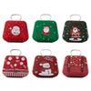 2Pcs Portable Christmas Iron Candy Container Christmas Cheer Candy Holders Snacks Case with Colorful Seasonal Pattern