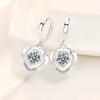 925 silver new women's fashion jewelry high quality blue pink crystal zircon simple heart-shaped earrings