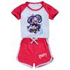 5625 Kids Girls Lily Lovebraids Print T-shirt Shorts Tracksuit Sets