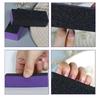 2pcs Buffer Block Sponge Sandpaper Nail File 60/80 Grit 3-Sided Manicure Tools (Purple & Black)