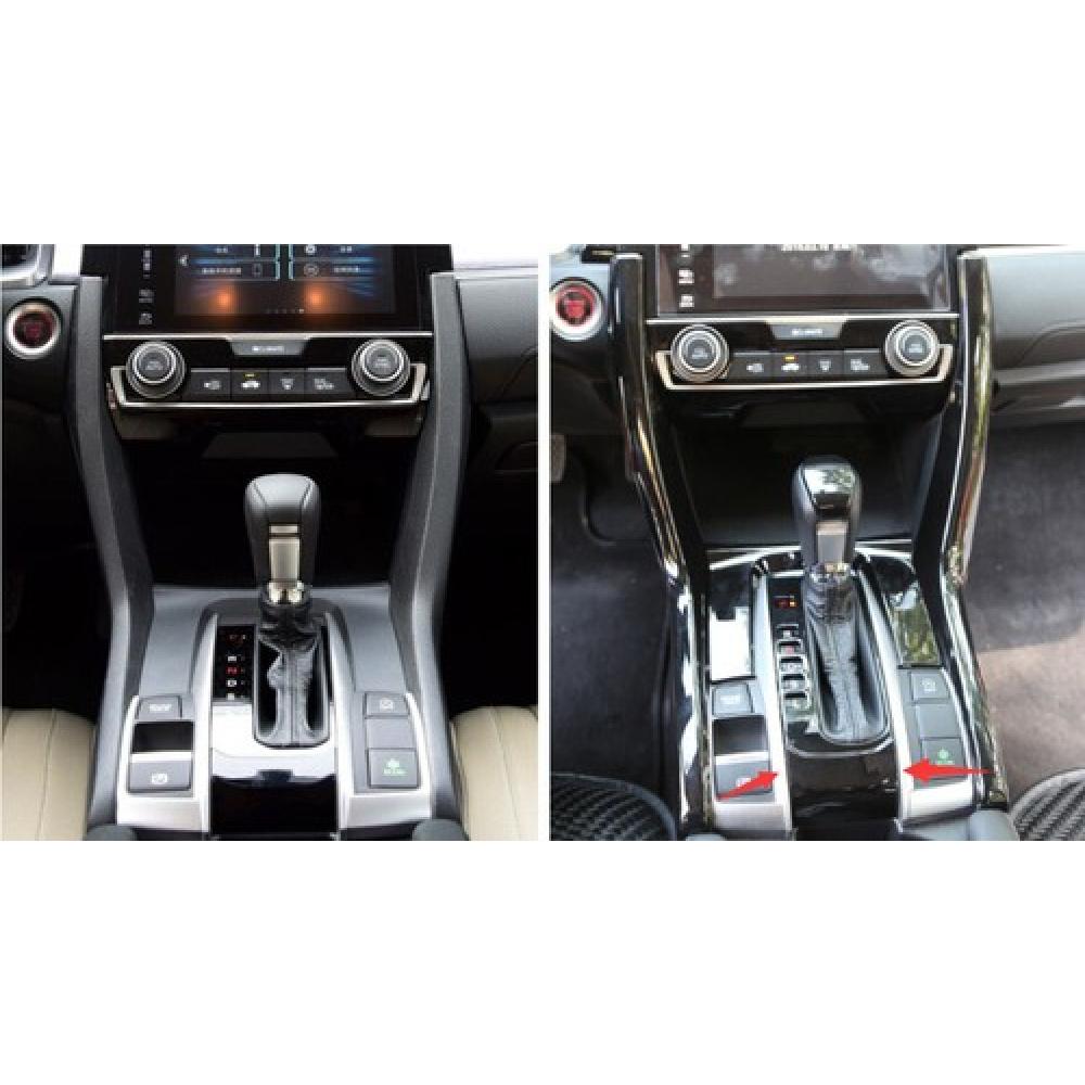 Black 2016-2019 2020 Central Console For Honda Civic 10th Gear Shift Frame Trim
