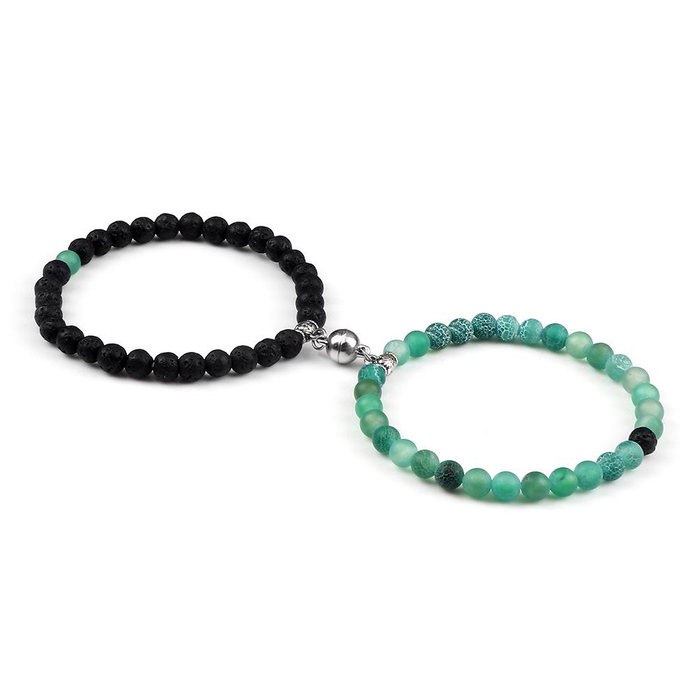 6mm Magnetic Couple Bracelets Set - Memorial Gift for Him & Her