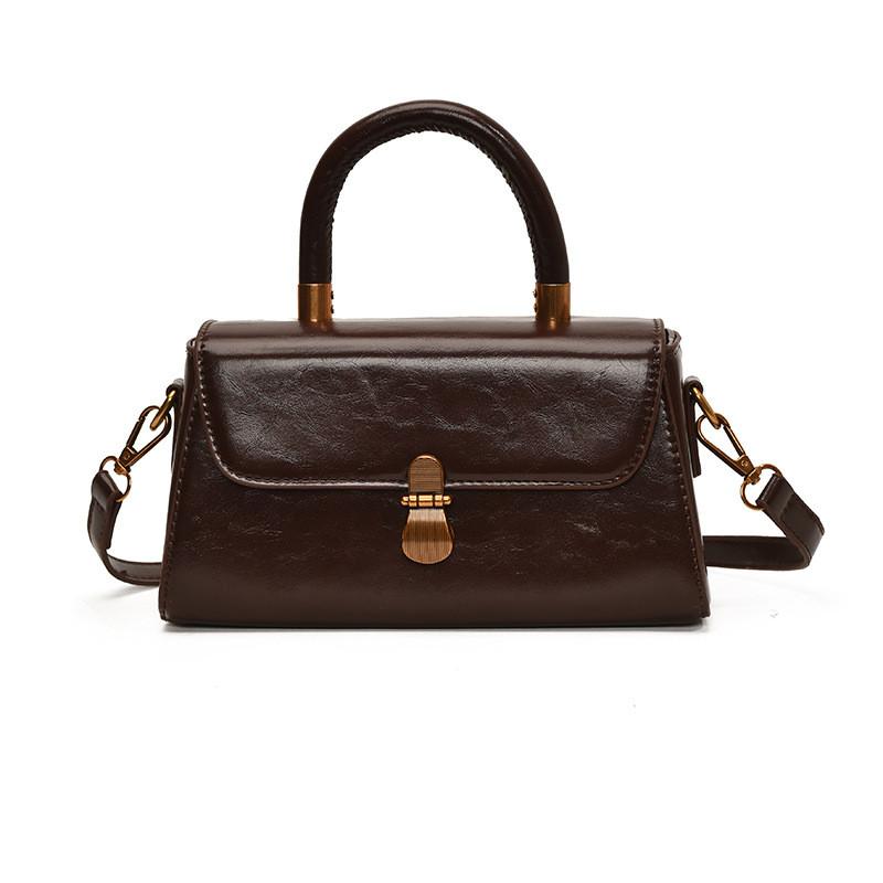 

Elegant Compact Pu Handbag For Women In Black Red Brown And Coffee Stylish Versatile Design