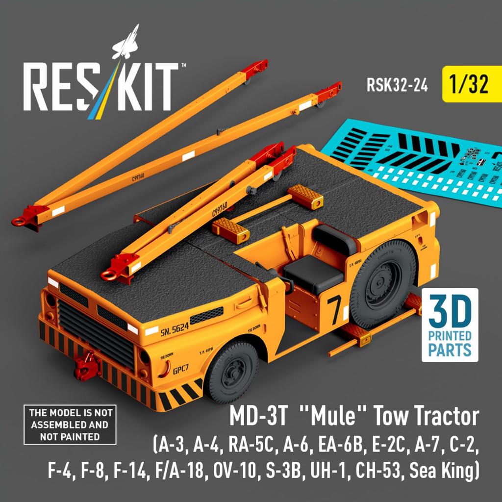 Reskit scale US Navy Aircraft Tow Tractor Resin Kit 1/32 MD-3T Carrier-Based RSKS32-0024 (Military)