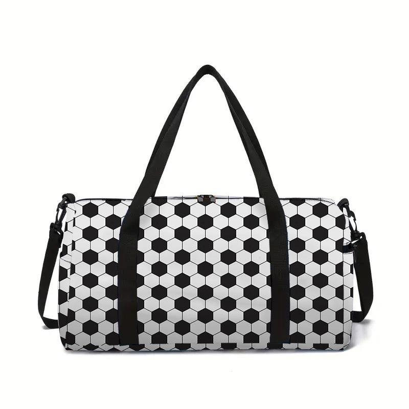 Klassischer Fußball 3D-Druck Große Kapazität Reisetaschen Tonnenform Umhängetasche Jungen Mädchen Outdoor Sporttaschen Fitnessstudio Yoga Tasche